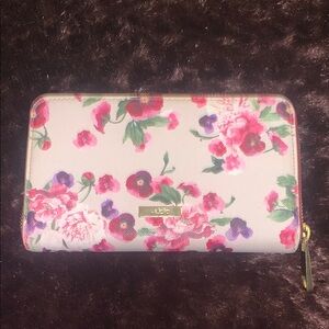 💖Aldo Pink and Green Floral Zip around Wallet